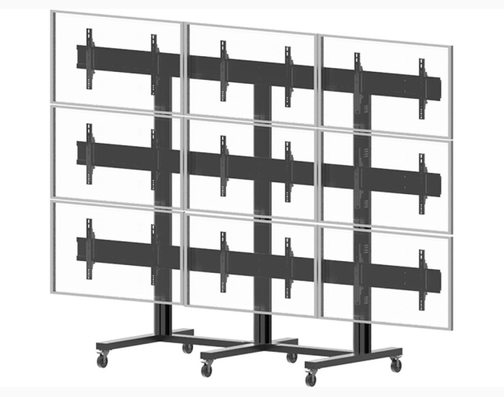 Soporte de ruedas para 9 televisores